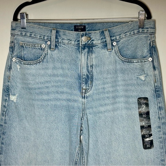 NWT J. Crew Factory 90s Vintage Baggy Jean in Light Blue Wash, Distressed, 30 - Picture 6 of 14